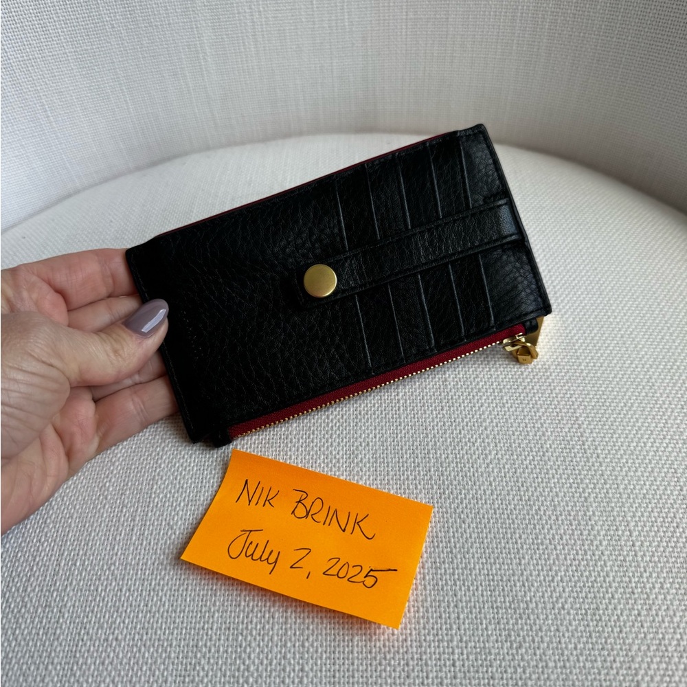 Hammitt Black Card Holder 210 west with Gold Accents
